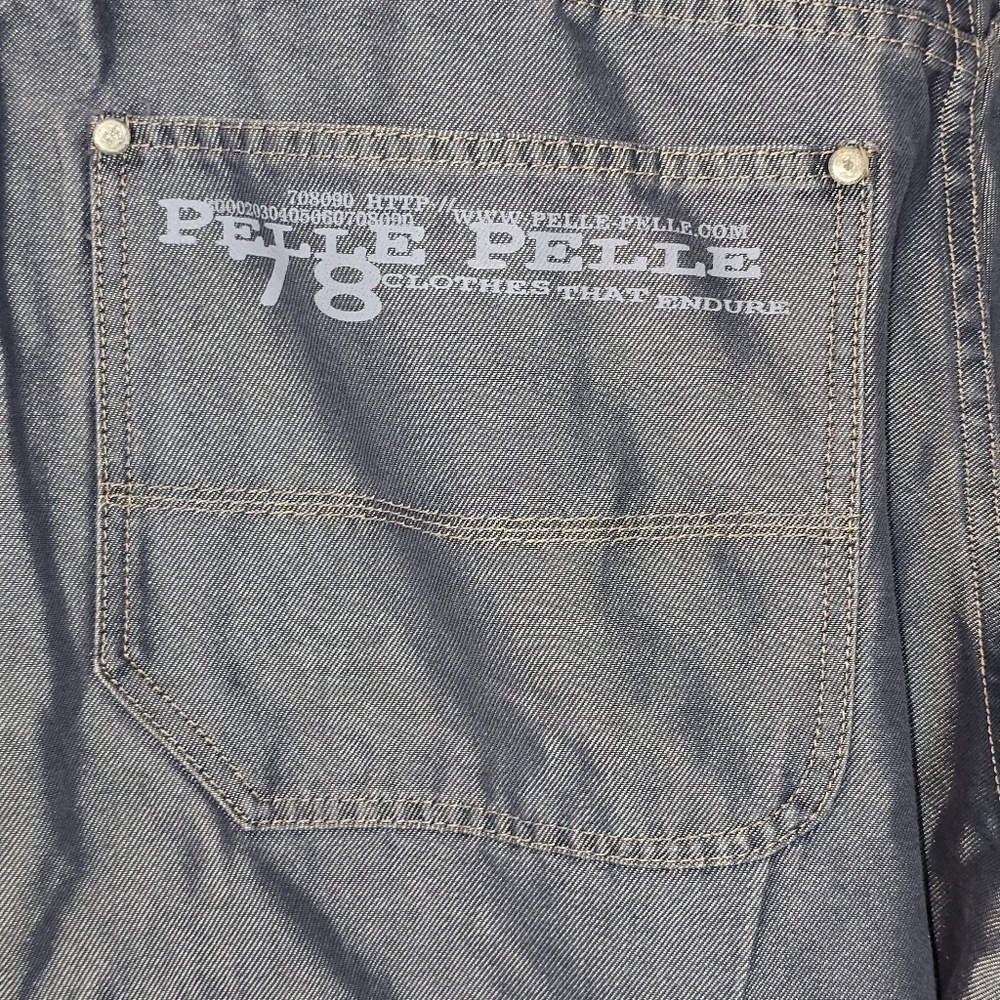 Pelle Pelle 78 Vintage Y2K Denim Utility Cargo Shorts Streetwear Size 40 - Picture 7 of 10